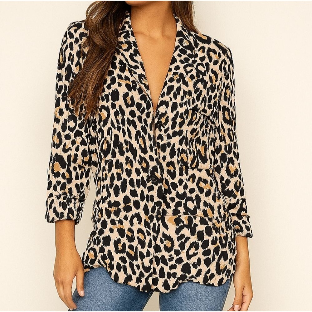 Fate Leopard Print Blazer Size Small